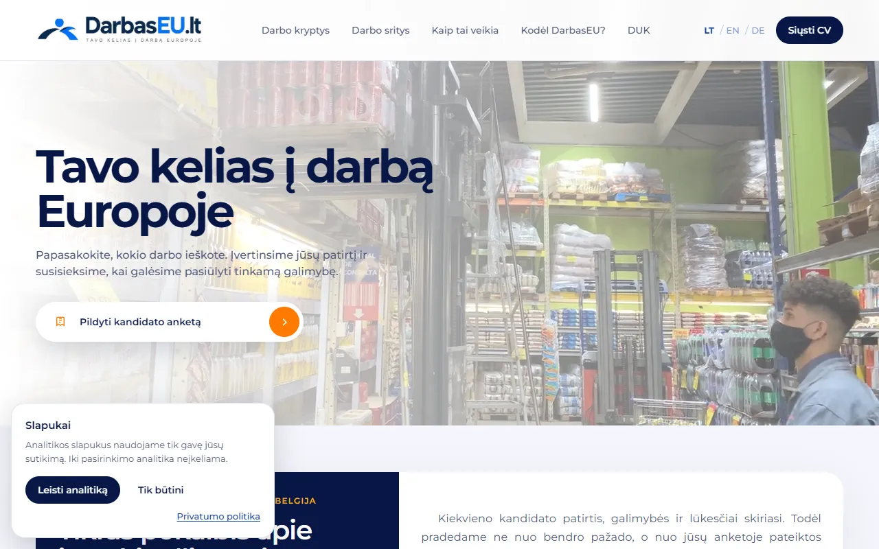 DarbasEU website preview