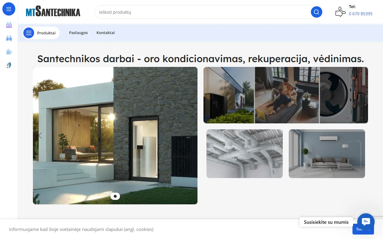 MT Santechnika website preview