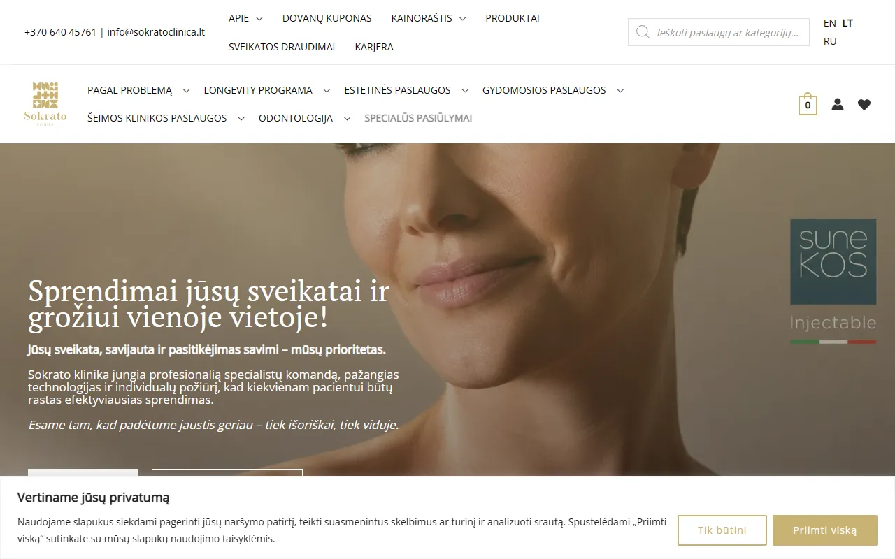 Sokrato Klinika website preview